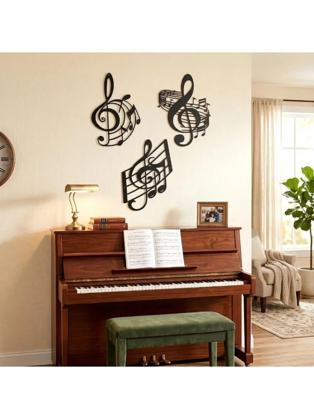 3 Pcs Metal Musical Note Wall Art Decor - Perfect Gift for Music Lovers & Home